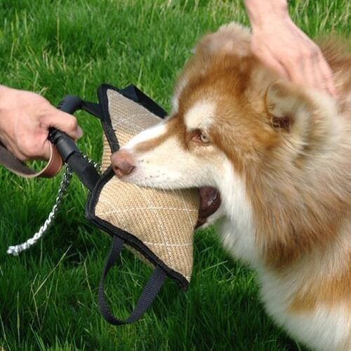 Dog Training Toys Hemp Pillow Chew Toys With Handles Jute Dog Bite Pillow Dogs Training Playing Toys Pet Chewing Teeth Cleaning