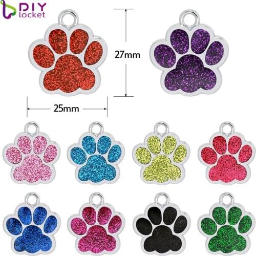 Wholesale 10pcs/lot Glitter Colorful Big Dog Footprints Charms Pendant DIY Jewelry LSPT15