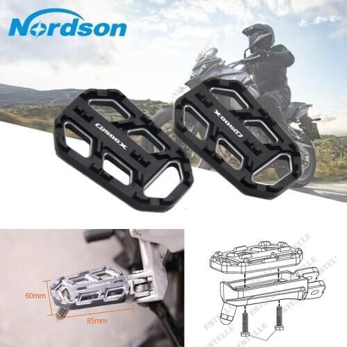 Nordson Motorcycle Foot Pegs Pedals Foot Rests Footpegs Wide front Pedals Aluminum for HONDA CB500X CB500 X CB500-X 2015 2016