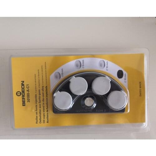 Bergeon 30180-A oil-cups stand in die-cast alloy.Containers with agate oil-Cups for watch tools