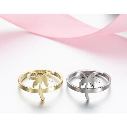 Simple Design Coconut Metal Adjustable Ring Fashion Gold Silver Color Ring Accessories Bohemian Womens Beach Party Jewelry