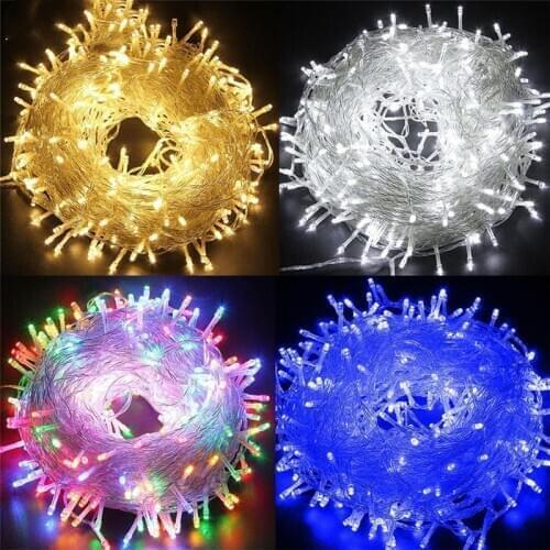 Christmas Lights 4 Colors For Wedding Party Holiday Light 5M 10M 20M 30M 50M 100M Led String 8 Function Christmas Lights