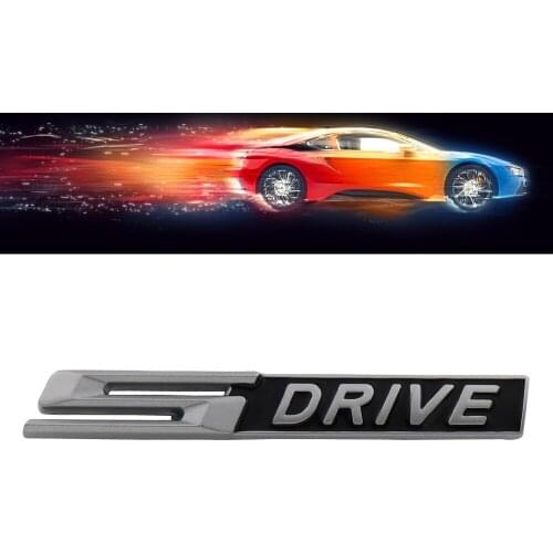 Gray Silver S DRIVE for Fender Trunk lid Tailgate Emblem Decal Badge Sticker