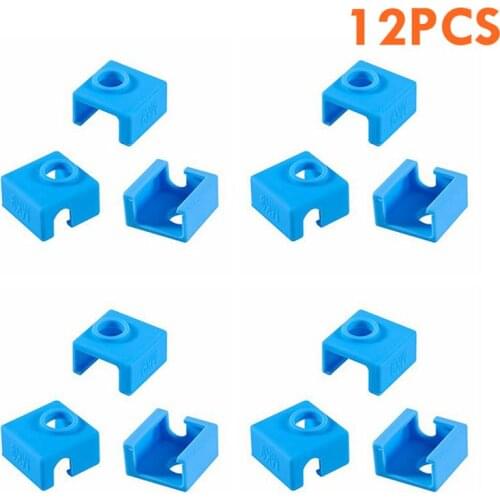 12PCS Heater Block Silicone Cover For MK7/8/9 3D Printer Extruder Creality CR-10/S4/S5/Ender 3/Anet A8 Blue Black Yellow Black
