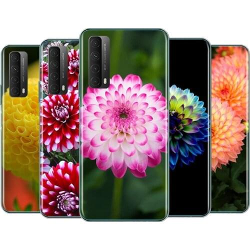 Dahlia Pinnata Flower Silicone Cover For Huawei Y7P Y5P Y9A Y8S Y9S Y6S Y9 Y7 Y6 Y5 Prime PRO Lite 2019 2018 2017 Phone Case