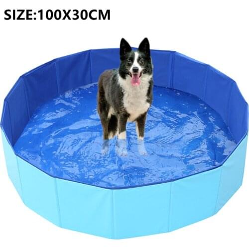 30X100CM PVC Foldable Pet Dog Cat Swimming Pool Large Small Dog Swimming House Bed Summer Pool for Dogs Cats Pet Accessories