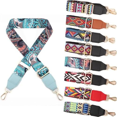 Crossbody bag shoulder strap comfortable widened single shoulder crossbody bag strap ethnic style adjustable shoulder strap