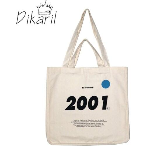 Dikaril New Original Handbag Large Capacity Canvas Womens Bag Fashion Style Ladies Shoulder Bags Casual Portable Shopping Tote