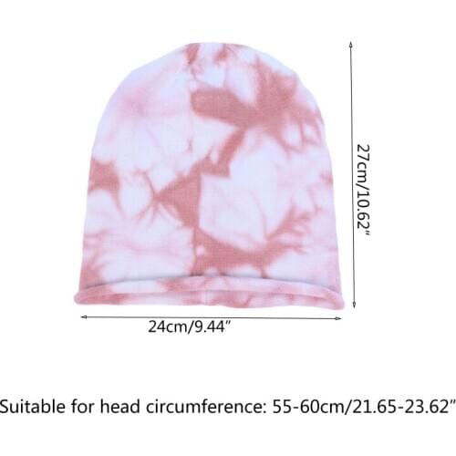 Unisex Hip Hop Stretchy Knitted Slouchy Beanie Hat Gradient Tie-Dye Skull Cap New 2021