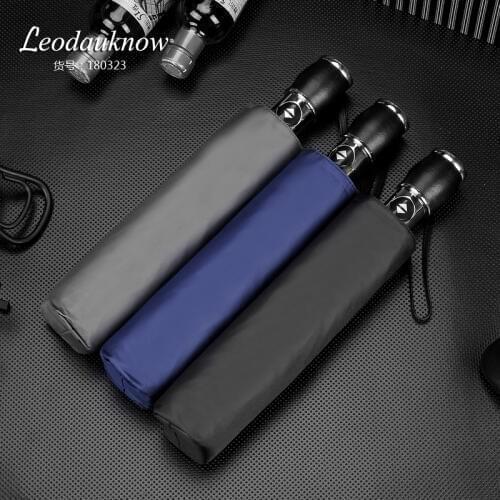 Genuine Brand Large Folding Umbrella Rain 1.2 Meters Business Men Automatic Umbrellas Windproof Male Parasol 3 Colors