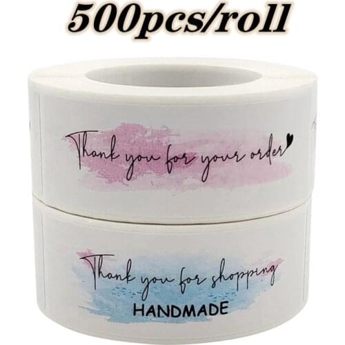 250Pcs Thank You for Your Order Stickers Roll Pink Business Thank You Stickers for Shipping Bags Packaging Gift Sealing Labels