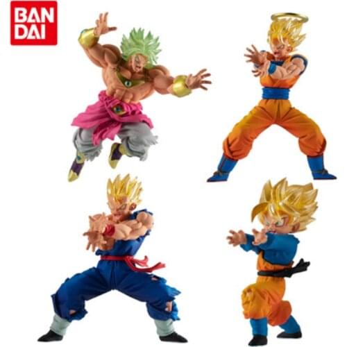 4PCS BANDAI Original Anime Dragon Ball Z VS 17 Broly Son Goten Son Goku Son Gohan Pvc Action Collection Model Toys Voor Kinderen