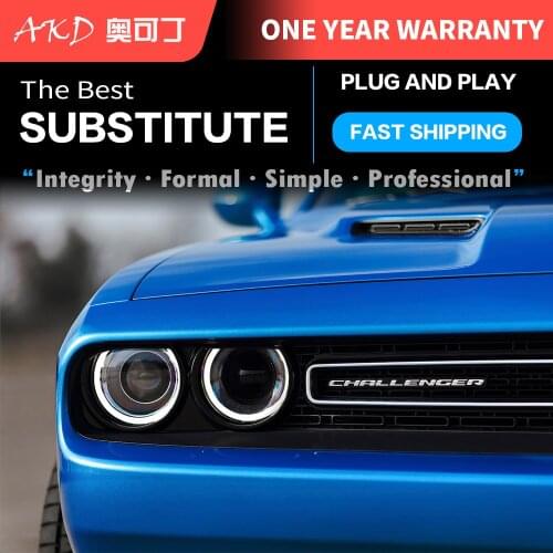 AKD Car Styling for Dodge Challenger Headlights 2015-2019 New Challenger LED Headlight led Signal Drl Bi Xenon Auto Accessories