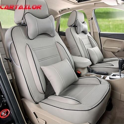 CARTAILOR custom fit seat covers for land rover discovery 4 PU leather car seat cover set black grey beige cover seat protection