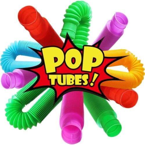Fine Motor Skills Colorful Pop Tubes Sensory Fidget Toys Pipe Tools for Stress Toys and Anxiety Relief Suitable Kids & Adults