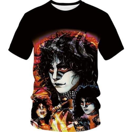 Popular Hard Rock Band T-shirt Kiss 3D Print Streetwear Heavy Metal Men Women Fashion T Shirt Hip Hop Shirt Tops Unisex Clothing