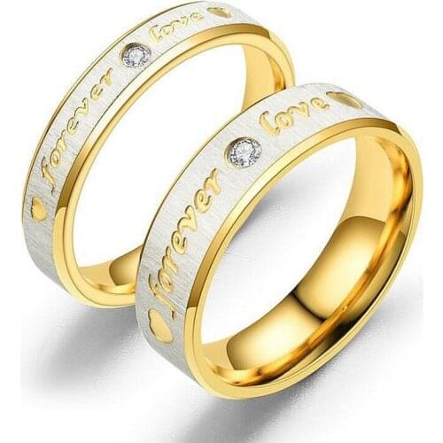 POTCET Korea 2021 Trendy Fashion Couple Stainless Steel Heart Letter Titanium Steel Ring Retro Hip Hop Free Shipping Jewelry