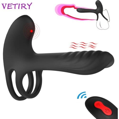 Cock Ring Couple Long Lasting Erection Vagina Clitoris Stimulator Penis Vibrator With Double Ring Delay Ejaculation