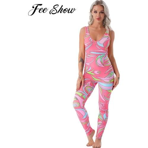 Women Summer V Neck Low Cut Sleeveless High Waist Pants Jumpsuit Bodysuit for Running Gym Yoga Fitness Workout Skinny Sportswear