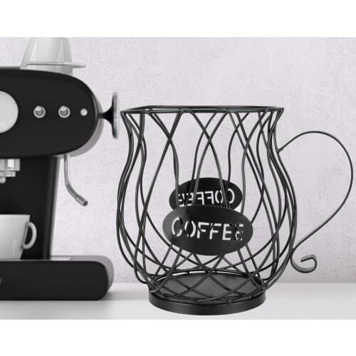 Coffee Capsule Basket Anti-Rust Iron Art Coffee Pod Organizer Holder Storage Cup Large Capacity Electroplating Gold Spray