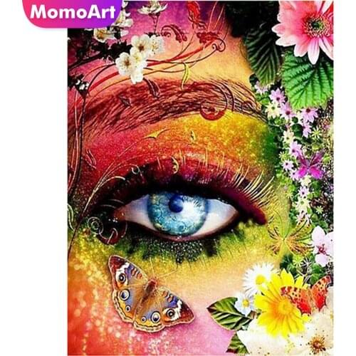 MomoArt Diamond Painting Flowers Embroidery Eye Diamond Full Drill Square Rhinestone mosaic Handwork Wall Decoration