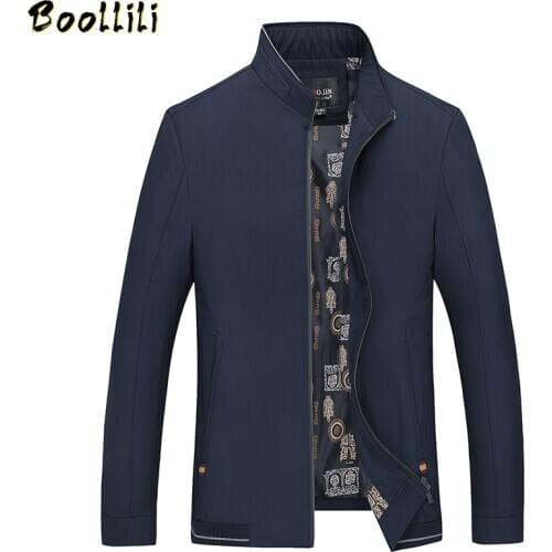 Men Baggy Stand Collar Jacket For Spring Autumn 2020 Classic Solid 3 Colors Windbreaker Outerwear New Male Trench Coat Business
