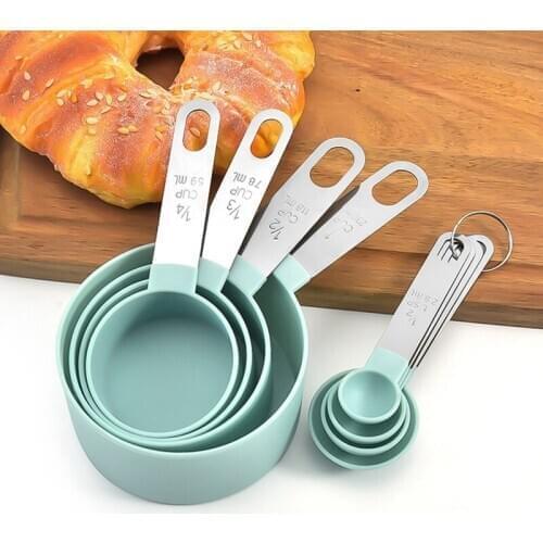 4 Pcs/Set Kitchen Measuring Cups And Spoons Set With Stainless Steel Handle Grip Perfect For Baking Tools Bakeware Kitchen Tools
