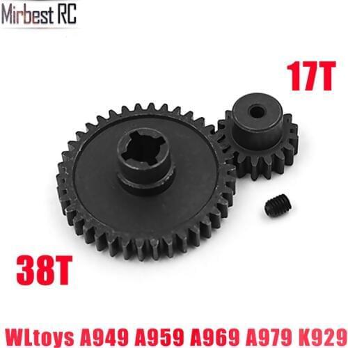 Upgrade Part Metal Reduction Gear + Motor Gear Spare Parts For Wltoys A949 A959 A969 A979 K929 RC Car Remote Control Toy Parts