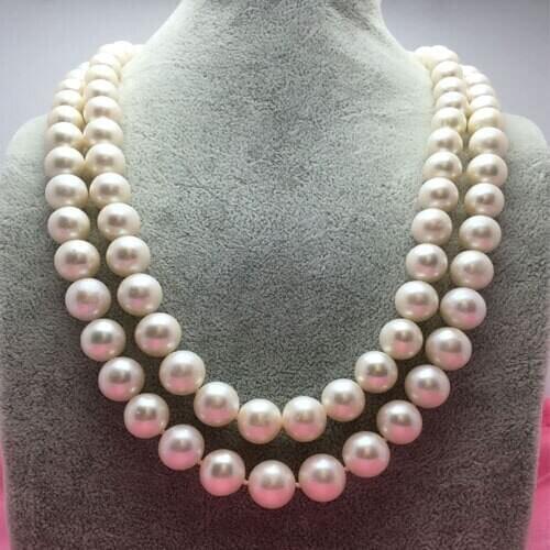 Classic value point 10-11mm natural pearl necklace round double multilayer AAA sweater chain