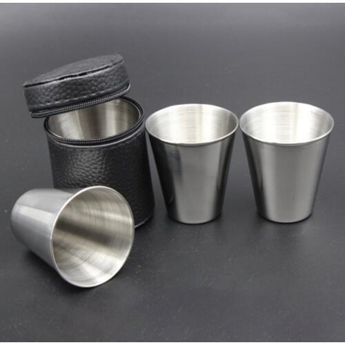 30ML Stainless Steel Camping Tableware Compact Size Cover Mug Camping Cups for Outdoor Travel Party 2018 Dropshipping
