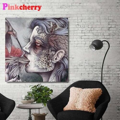 Full Square Round Diamond Painting Mermaid Elf Painting Rhinestone 5D DIY Diamond Embroidery,Cross Stitch,diamond Mosaic Sale