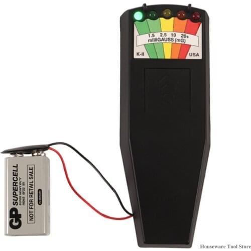 Portable Electromagnetic Field EMF Gauss Meter Ghost Hunting Detector 5 LED Gauss Meter Black/Gray