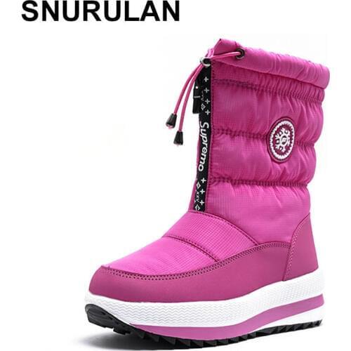 SNURULAN 2019 Women warm russian winter boots women winter boots fur outdoor waterproof non-slip boots women plus size 41