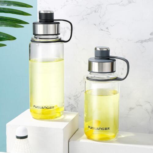 Custom Glass Water Bottle 1000ml Filter Single Wall Tea Bottle Infuser Transparent Summer Bouteille Verre Logo Bottles AB50WB