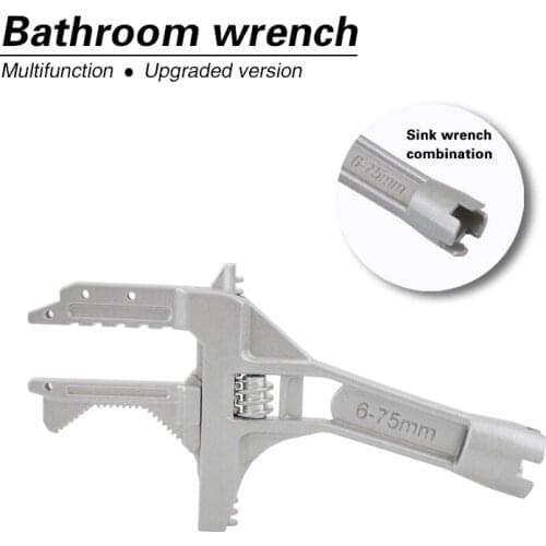 6-78mm Multifunctional Universal Spanner Water Pipe Sink Repair Tool Bathroom Wrench Large Open Mini Adjustable Aluminum Alloy