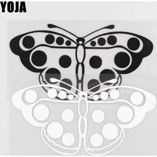 YOJA 13.6×7.2CM Small Moth Pattern Cartoon Animals Car Stickers Vinyl Decal Black/Silve0r 19C-0157