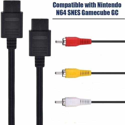 REPLACEMENT AV AUDIO VIDEO A/V CABLE CORD WIRE TV GAME HTE CABLE FOR NINTENDO 64 SNES GAME CUBE