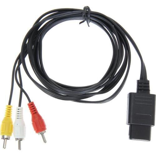 1.8M 6FT AV TV RCA Video Cord Cable for SNES Game Cube for Nintend N64/64 Game Cable for SFC 2 Audio Output Connectors