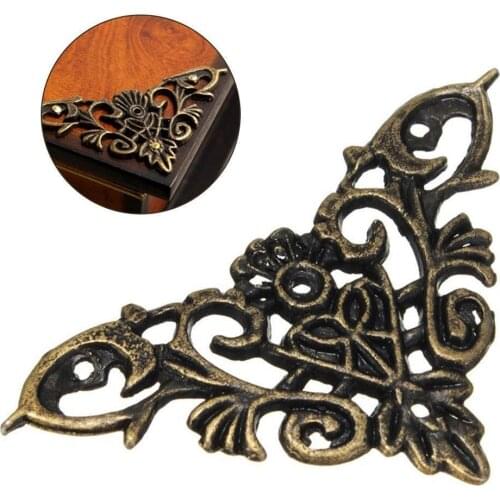 1pc Bronze Furniture Corner Brackets Jewelry Chest Wine Case Box Book Scrapbook Album Corner Protector Decor Furniture Hardware