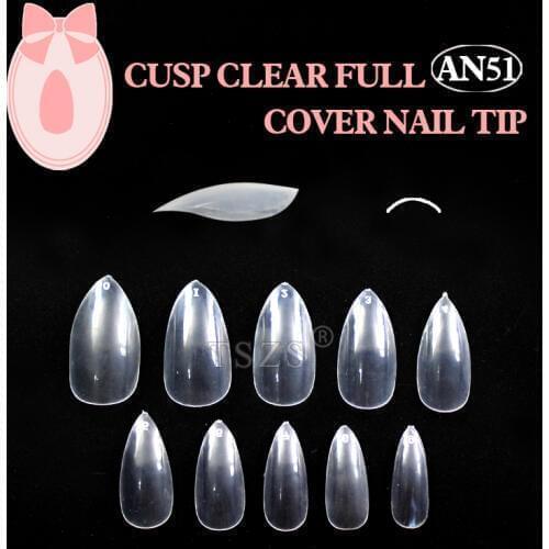 1bags/lot best selling products 600pcs Stiletto full cover Clear natural Oval Cusp acrylic fake false artificial nail art tips