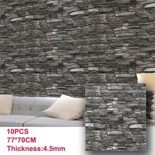 10PCS 3D Imitation Brick Wall Stickers Panel Waterproof Foam Self Adhesive Wallpaper Living Room Kids Bedroom Home Decals