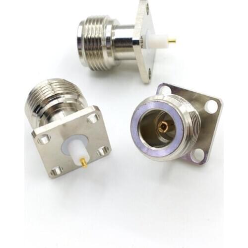 100pcs N type female RF Adapter N Type Connector FeMale RF COAX connector 4-hole panel mount 17.5x17.5mm