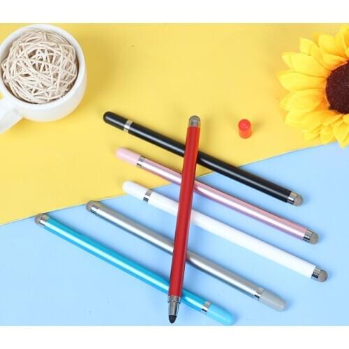 2 In1 fibre+cloth head Capacitive Stylus Writing Tablet Stylus Pens for PC Phone