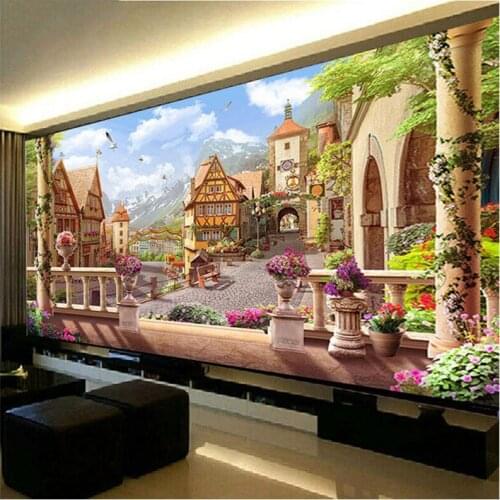 5D Diy Diamond Painting European Style Exotic Manor Cross Stitch Kits Handmade Mosaic Embroidery Rhinestones Wall StickerZP-4120