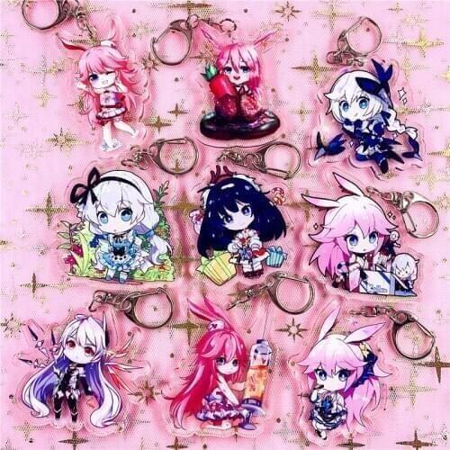 Anime Honkai Impact 3 Keychain Sakura Yae Heretic Miko Girls Anime Acrylic Keychain for Kids Children Gifts