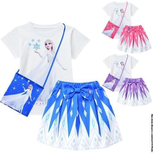 Disney Snow Queen Elsa Dresses accessories Frozen Princess Anna Elsa Dress for Girls Costumes Kids Girls Clothing Elsa Party Set