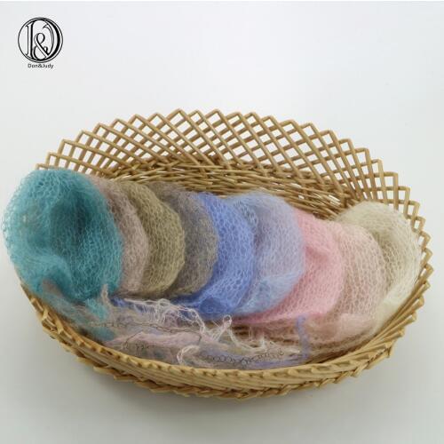 Photo Shooting Props Mohair Hat Baby Handcraft Kids Knit Bonnet Infant Girl Boy Crochet Cap for Newborn Photography Accessories