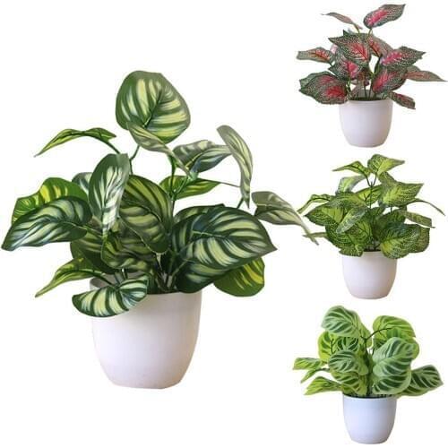 Artificial Plants Green Fake Potted Tree Grass Ornaments Home Decoration New Office Party Hotel Mall Desk Plastic Decor Hot Sale