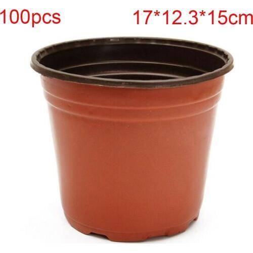 100pcs Patio Seedling Planting Dual Color Home Large Capacity Nursery Flowerpot Ventilation Gardening Anti Aging Container