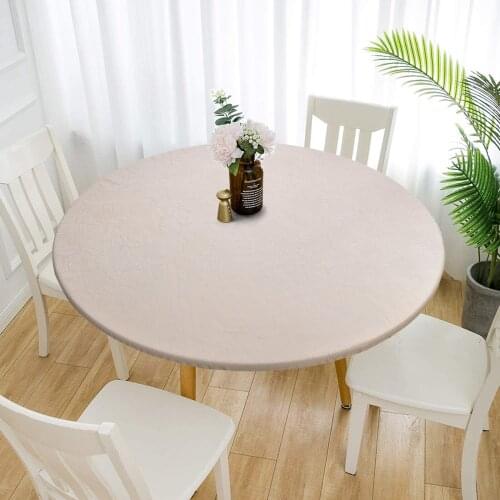 Round Fitted Tablecloth Flannel Backed Table Cover Elasticized Tablecloth for Indoor and Outdoor Dining Playing Cards Table